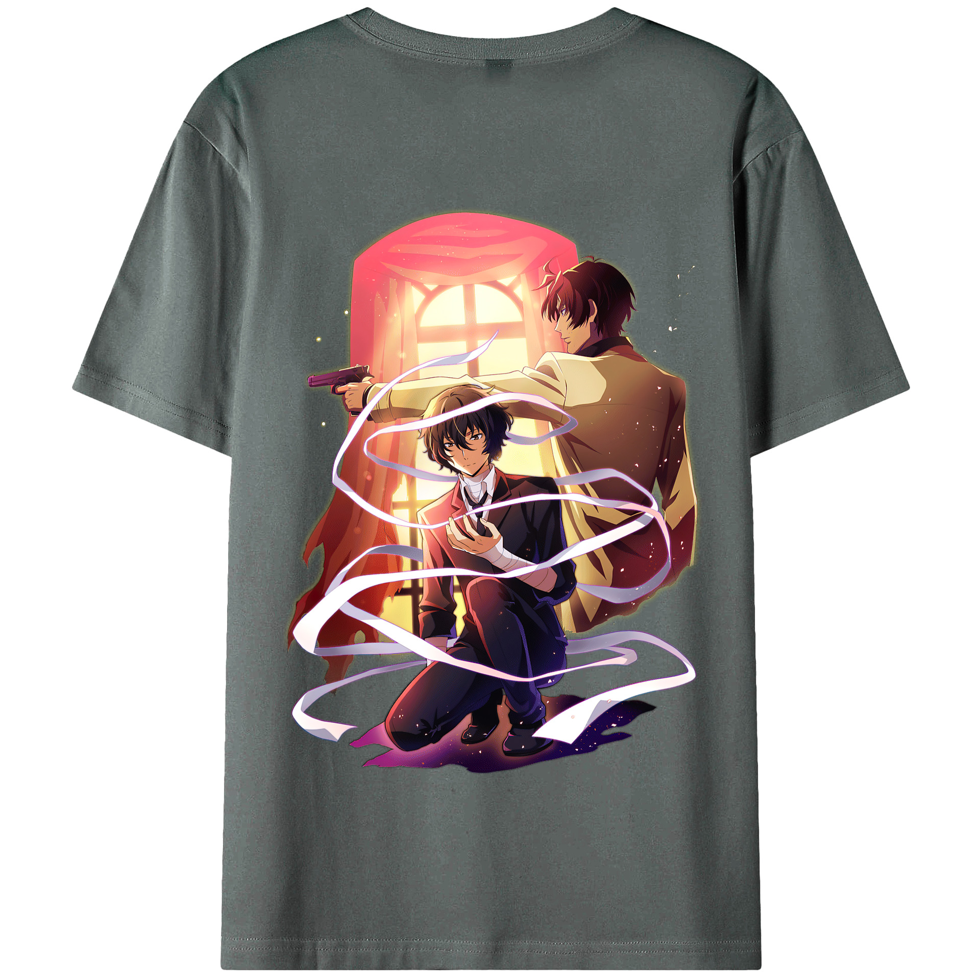 （画像用） 文豪ストレイドッグス Bungo Stray Dogs 綿100％半袖Tシャツ（背面プリント）
